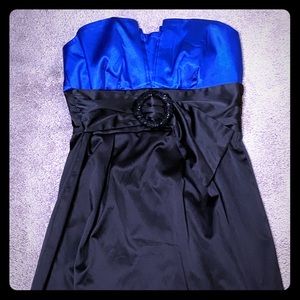 Trixxi blue and black silky dress
